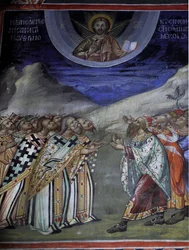 Christ in glory controlling the temporal and spiritual forces