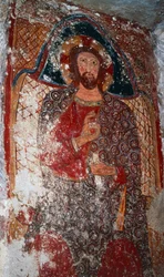 Christ the Teacher, fresco in crypt, Sanctuary of Mary of Stairs, Massafra, Italy
