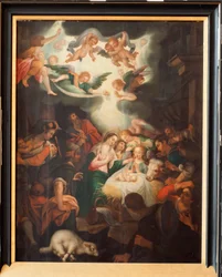 Church (Basilique Notre-Dame de Tongre). Interior. Triptich. The Birth.