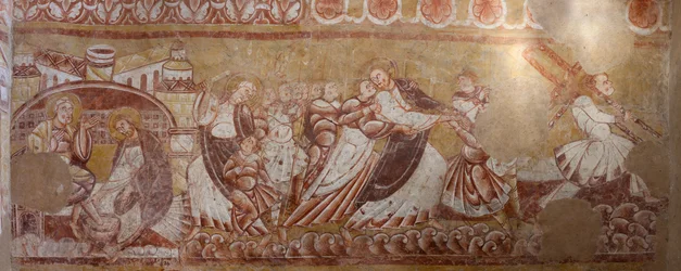 Church (Église Saint-Martin), Interior, Wall Paintings, North Wall of the Choir (detail)