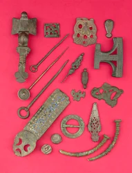 Collection of Anglo-Saxon, Viking and Celtic Antiquities Including Anglo-Saxon Cruciform Brooches and Book Cover Mounts and Hiberno-Viking Ring-Headed Pins, Ranging from the 4th Century BC to the 9th AD