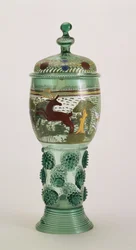 Covered Goblet, Decorated with a Hunting Scene, Probably from Hessen