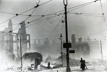 Derby Square in Liverpool after a German bombing raid