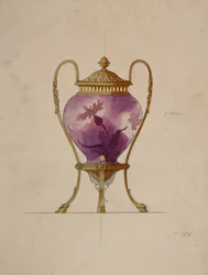 Design for a Mounted Art Nouveau Glass Brule-Parfum, House of Carl Faberge