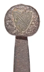 (Detail) Late Medieval Broadsword with Earlier Viking Blade and Armorial Bearings of the De Bohun Family