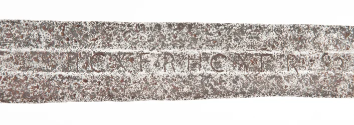 (Detail) Late Medieval Broadsword with Earlier Viking Blade and Armorial Bearings of the De Bohun Family