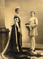 Duchess Evelyn and Michael Baillie at the Coronation of George VI, by Speight Ltd