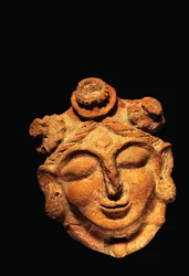 Female head in terracotta, Haryana Gupta period 5th Century AD