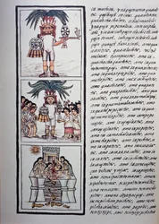 Festival of Toxcatl and his victim, Book II of Florentine Codex, Bilingual version in Spanish and Nahuatl, General History of the Things of New Spain (Historia general de las cosas de Nueva Espana), Aztec civilization