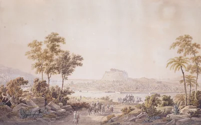 Figures Approaching the City of Athens, Greece