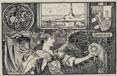 First World War (1914-1918): Italian Patriotic Postcard for the Attachment of Gorizia to Italy