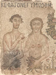 Fragment of a Floor Mosaic: Adam and Eve