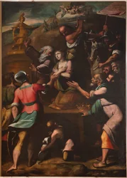 Genoa, Duomo (St Lawrence Cathedral), inside, Baptistery (formerly Church of St John the Old): "Martyrdom of St Catherine", by Cesare and Alessandro Semino