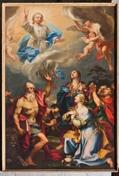 Genoa, Duomo (St Lawrence Cathedral), inside, the Southern aisle, southern wall: "The Ascension with St Jerome, the Magdalene and saints" (about 1694)
