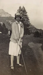 Golfer at Lake Carezza