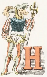 H - Halberdier - Childish Alphabet, Editions Gordinne 1920