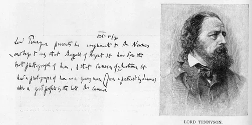 Handwriting and signature of Lord Tennyson