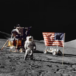 Harrison H Schmitt on the lunar surface during Apollo 17 landing mission