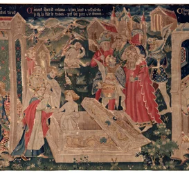 History of Saint Piat and Saint Eleuthère, also called tapestry of Arras. Ordered from canon Toussaint Prier, chaplain of the duke of Burgundy, late 14th-early 15th century. 22m x 2m (detail)