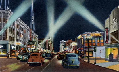 Hollywood Boulevard at Night, California