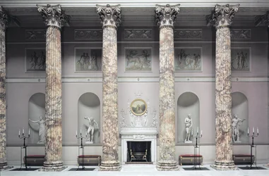 Kedleston Hall, Interior of the Marble Hall, Built by Robert Adam, Derbyshire, UK