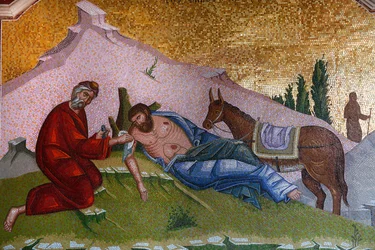 Kykkos Monastery, Cyprus: Mosaic of the Good Samaritan, Pedoulas, Cyprus