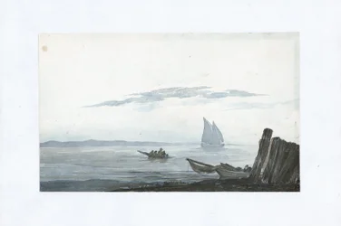 Light cumulus and stratus above a sea inlet