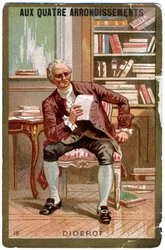 The French Philosopher Denis Diderot, Imagery from the Parisian Department Store: Aux Quatre Arrondissements, France, c.1900