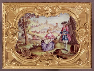 Louis XV Enamel and Gold Snuff Box, by J.F.Garaud