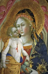 Madonna and child, Francesco di Gentile, 14th century, Piersanti museum, Matelica, Marche, Italy