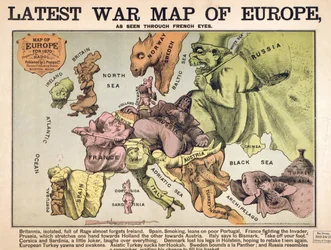 Map of Europe characterising the rival super powers
