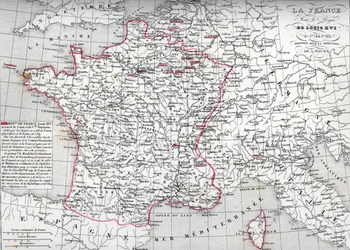 Map of France under the Reign of King Louis XVI from 1774 to 1793 (Plate from 