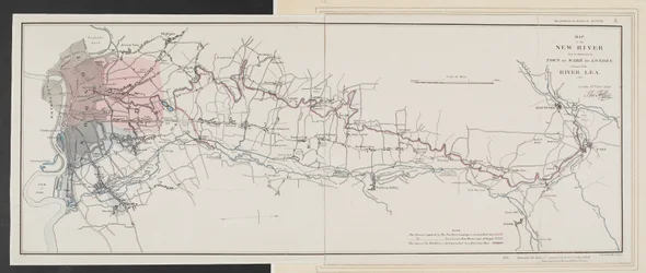 Map of the New River from its Source near the Town of Ware to London