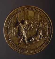 Medal Commemorating Plague Engulfed Rome in Years 1656-1657