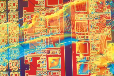 Silicon wafer with colloidal silica stain, light micrograph