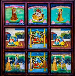 Miniature painting, arts and crafts in Rajasthan, Rajasthan, India, Asia