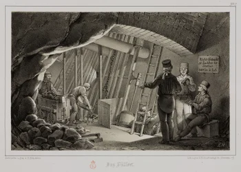 Filling station in a mine, c 1851