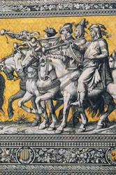 Musicians on horseback, Dresden, Saxony, Germany
