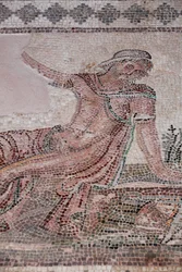 Narcissus looking at his reflection in a pool of water - Paphos mosaics, House of Dionysos - End of the 2nd Century AD - Cyprus - (detail)