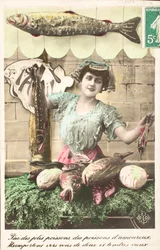 Old postcard/April fish