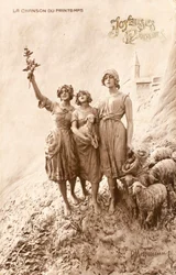 Spring Song, Shepherdess, Sheep