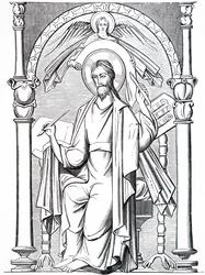 One of the Evangelists Writing on Parchment