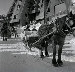 P. Topaloff and Alice Sapritch in Avoriaz during the Fantastic Film Festival on January 29