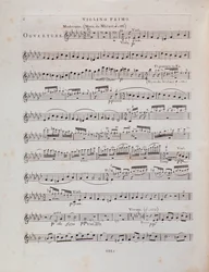 Page of musical score for the first violin of the opera Jessonda by Louis Spohr