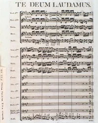 Page of Musical Score of Te Deum by G. F. Handel