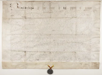 Papal Bull Confirming Charter of Bishop Henry Wardlaw, Recto