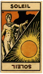 Paranormal. Astrology. The Sun (Star). Astrologic Card from: Le Tarot Astrologique, by Georges Muchery, France