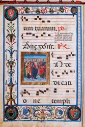 Piccolomini Library: choir book, cod. 26.R, ff. 29v with “Christ and all Saints”, by Giovanni di Taldo