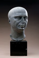 Portrait Head of a Priest of Isis with Shaven Head, Roman, 2nd Century AD