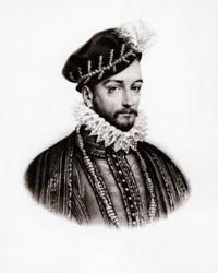 Portrait of Charles IX King of France, engraving